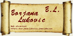 Borjana Luković vizit kartica